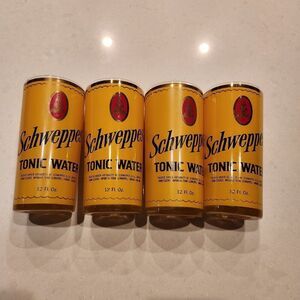 Set of 4 vintage Schweppes Tonic water tumblers